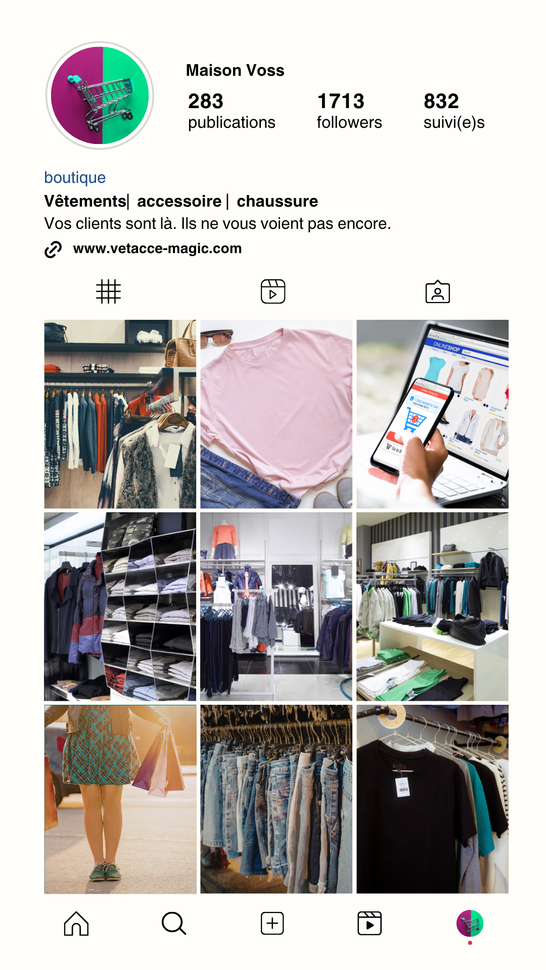 Profil Instagram Maison Voss boutique vêtements - exemple de community management