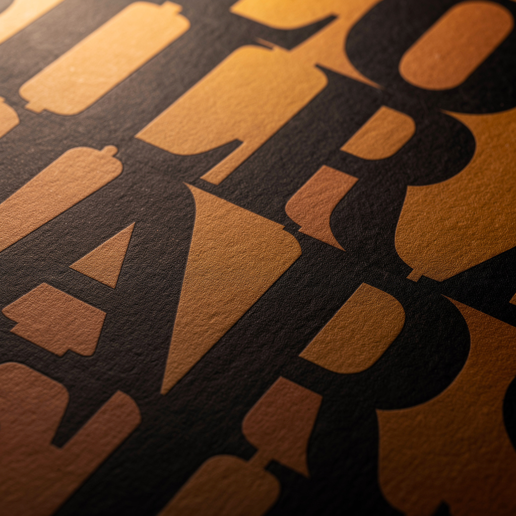 Composition typographique, illustration du service communication