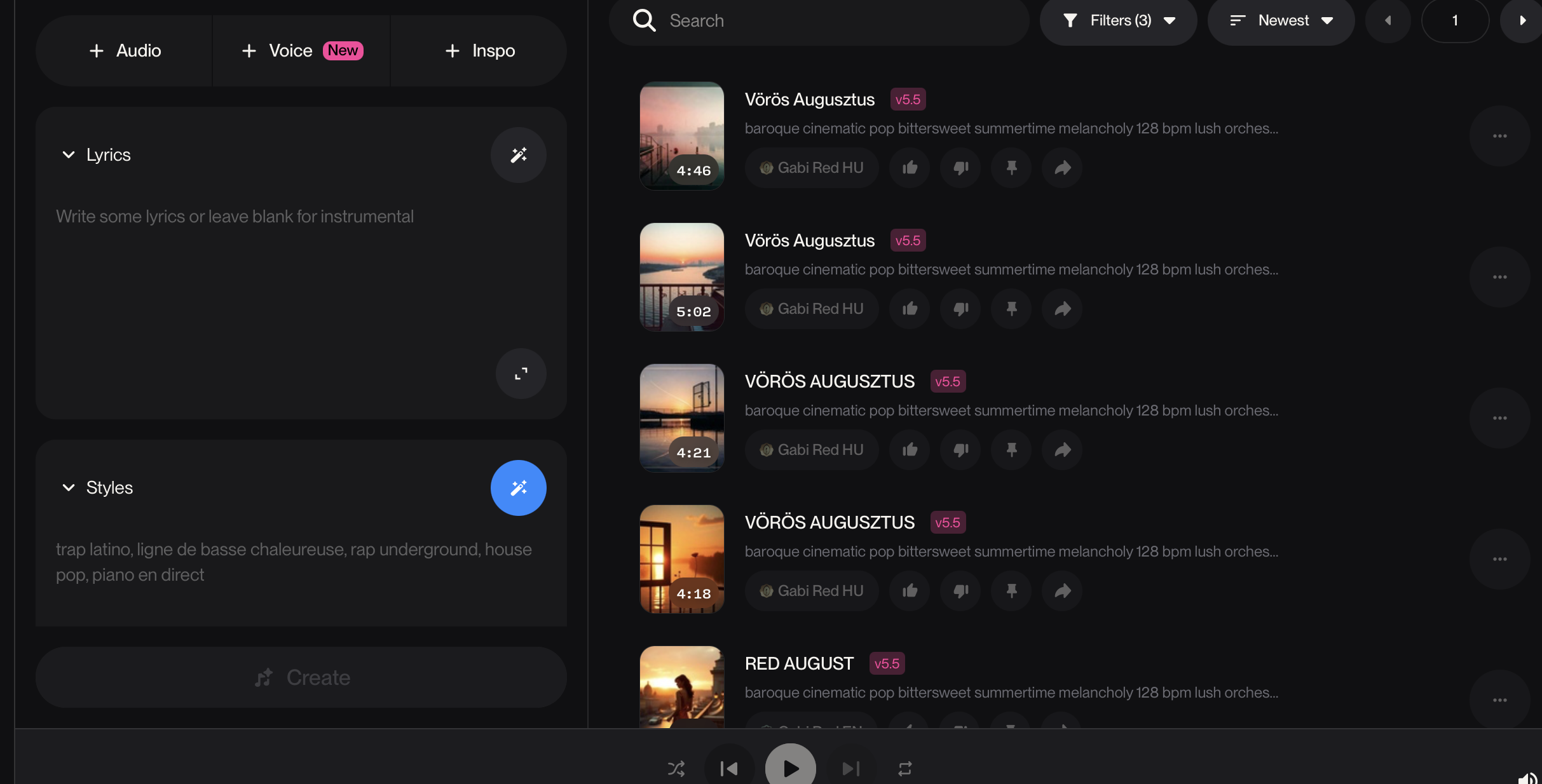 suno création musicale personnage virtuel ia